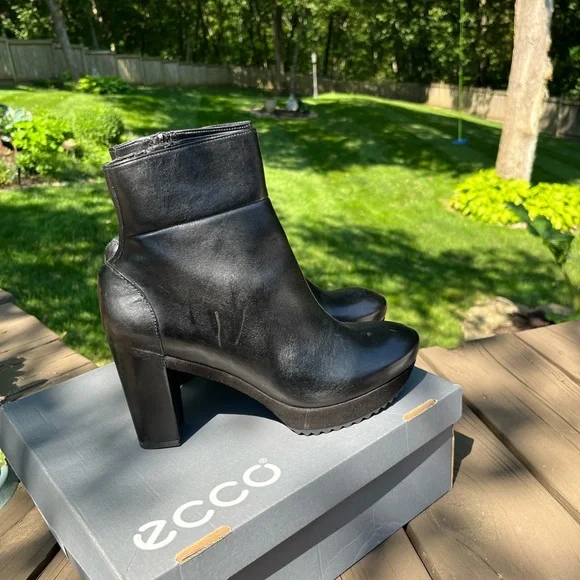 🖤ECCOPARNU PLATFORM BLACK ANKLE BOOTS 41 10-10.5